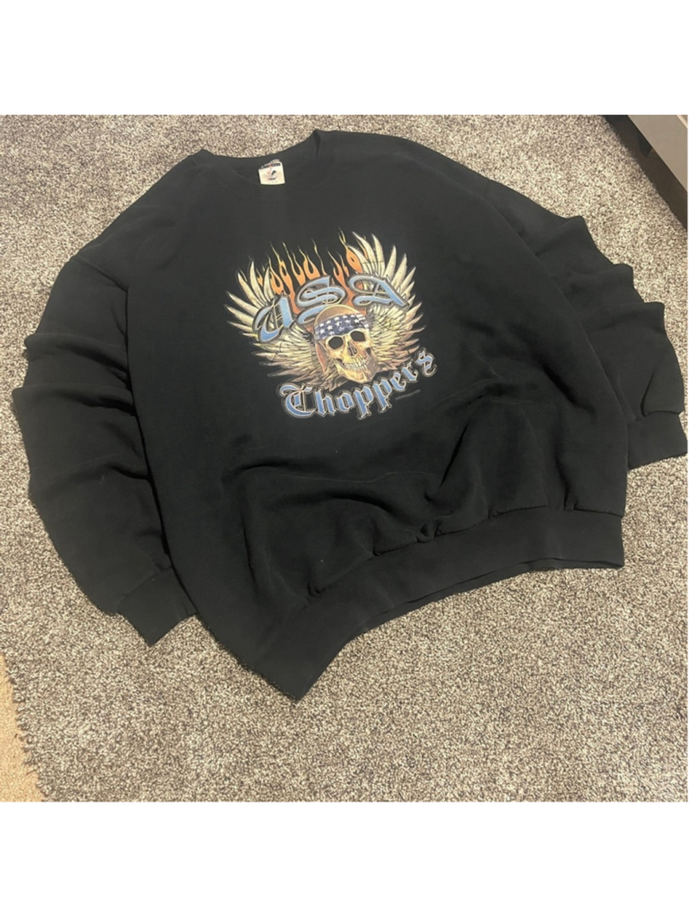USA Choppers Vintage Mens XL Jerzees Sweatshirt Pullover Black Motorcycle